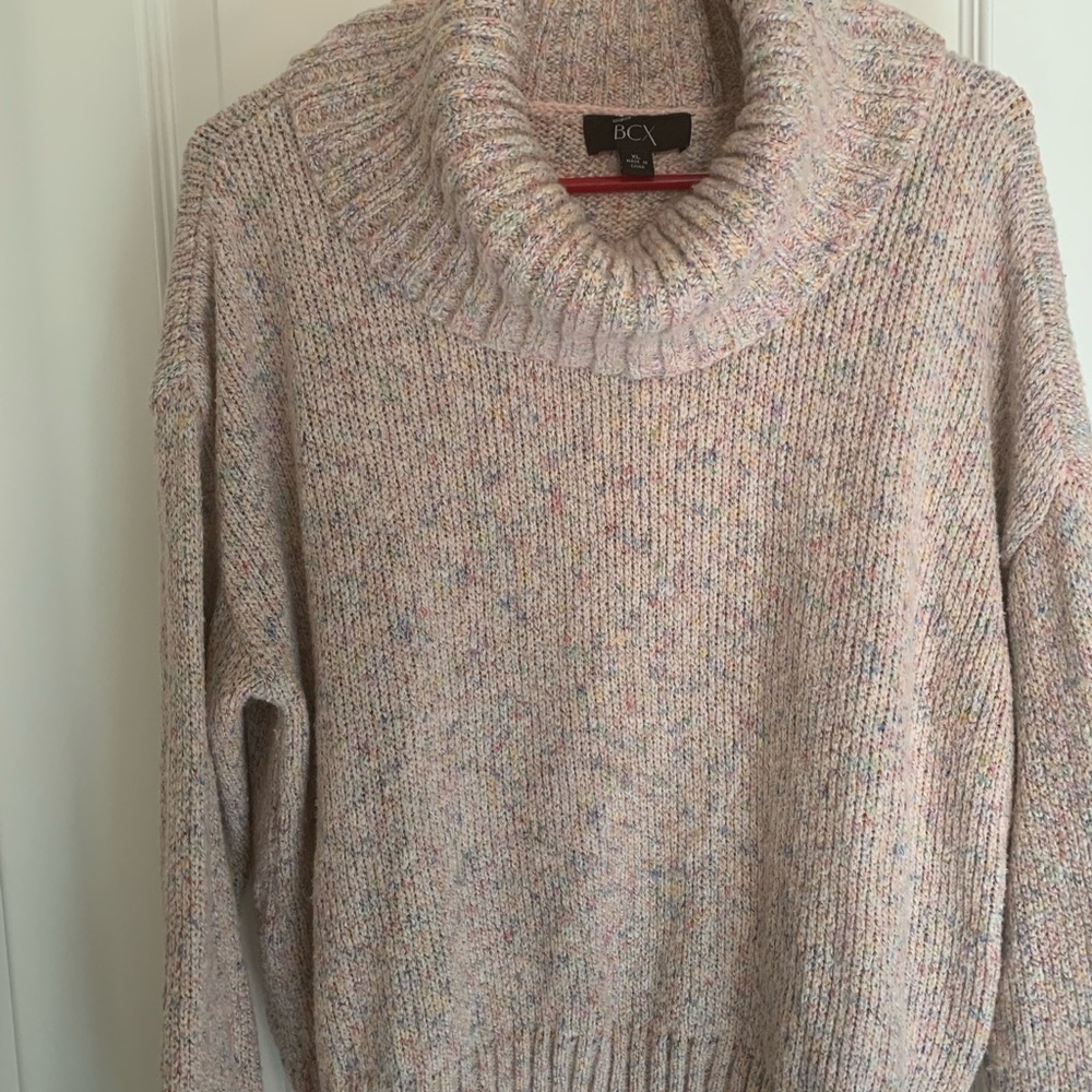 BCX Women's XL Speckled Cowl Neck Sweater